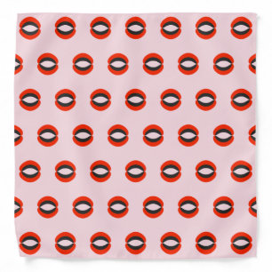 Chic Pink Red Black Pattern Bandana