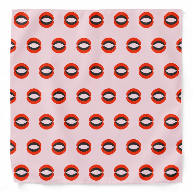 Chic Pink Red Black Pattern Bandana (Front)