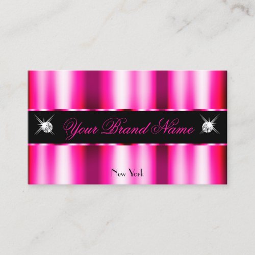 Chic Pink Red Ombre Black Sparkle Jewels Stylish Business Card