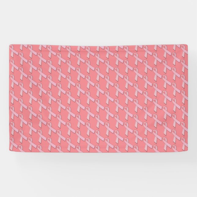 Chic Pink Ribbons Breast Cancer Awareness Banner (Horizontal)