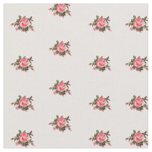 Chic Pink Roses and Stripes Fabric