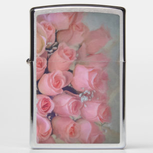 Chic Pink Roses Bouquet Country Vintage Zippo Lighter