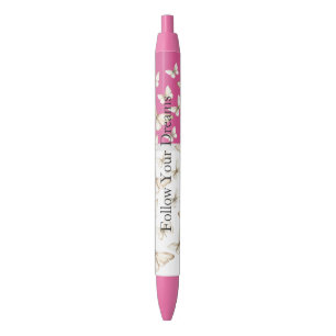 Chic Pink Skies & Butterflies Pen