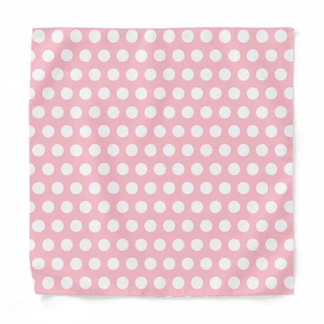 Chic Pink Small 18" Square Bandana with White Dot (Front)