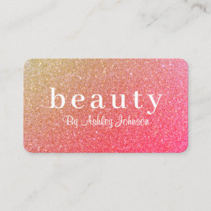 Chic Pink Sparkle Beauty Salon Loyalty Business Card