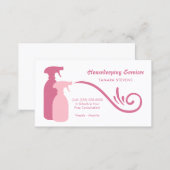 Chic Pink Spray Bottles Housekeeping Services Business Card (Front/Back)