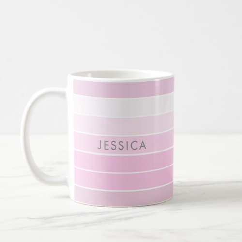 Chic Pink Sriped Pattern Minimalist Coffee Mug
