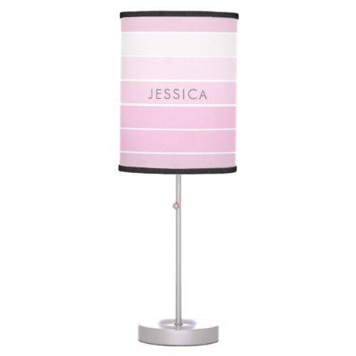 Chic Pink Stripe Minimalist Pattern Table Lamp