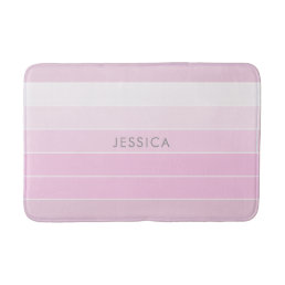 Chic Pink Stripe Pattern Bath Mat