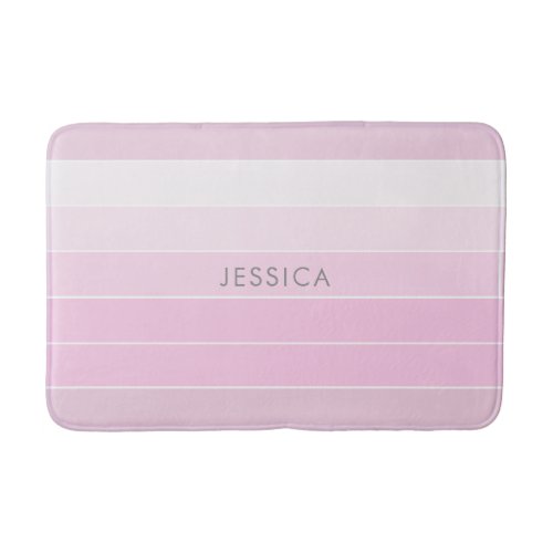 Chic Pink Stripe Pattern Bath Mat