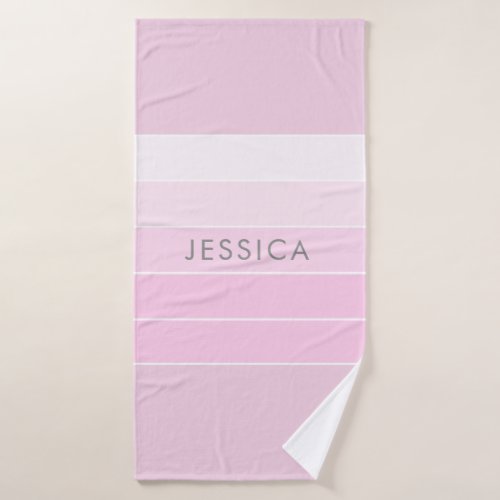 Chic Pink Striped Pattern Bath Towel