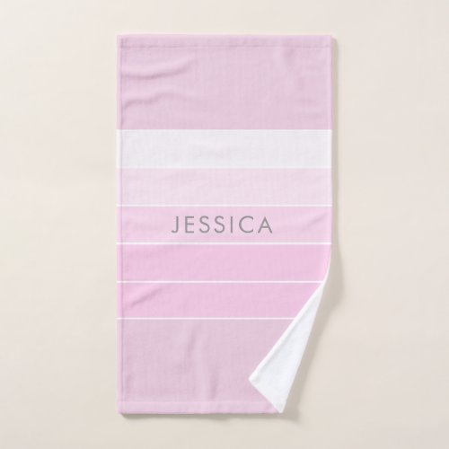 Chic Pink Striped Pattern Hand Towel