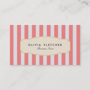 Chic Pink Stripes Business Cards