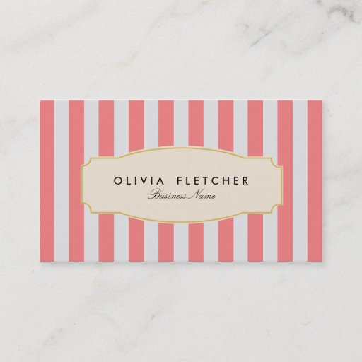 Customizable Chic Pink Stripes Business Cards