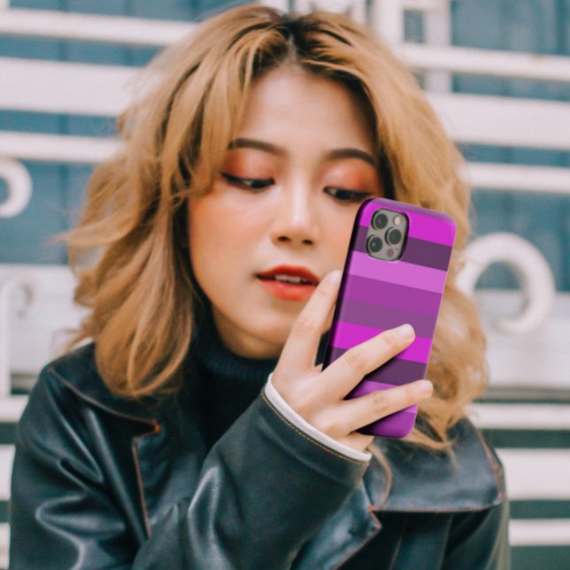 Chic Pink stripes monochrome pattern aesthetic Case-Mate iPhone Case (Creator Uploaded)