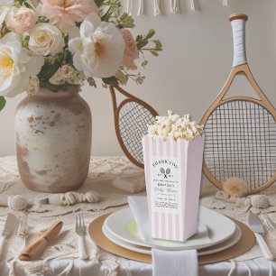 Chic Pink Stripes Tennis Thank You Baby Shower Favor Boxes