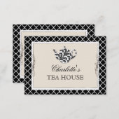 Chic Pink Teapot Tea Cafe Business Card (Front/Back)