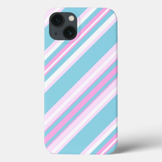 Chic Pink Turquoise Stripe Case-Mate iPad Case (Back)