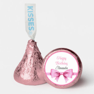Chic Pink Watercolor Bow Sweet 16 Birthday Hershey®'s Kisses®