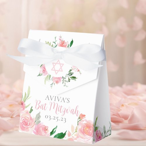 Chic Pink Watercolor Floral Bat Mitzvah Party