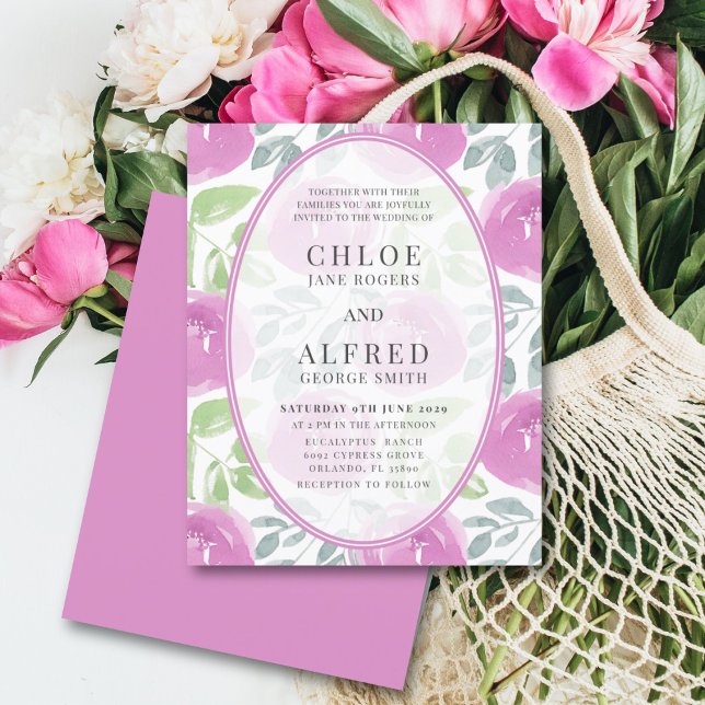 Chic Pink Watercolor Floral BUDGET Wedding (Creator Uploaded)