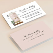 Chic Pink Watercolor Front Door Entranceway Design Business Card at Zazzle