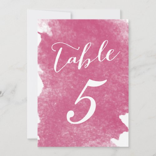 CHIC PINK WATERCOLOR TABLE NUMBER CARDS