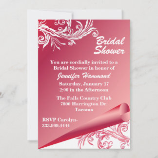 Chic Pink & White Bridal Shower Invitation