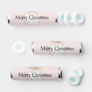 Chic Pink White Dots Bow Ornament Christmas Breath Savers® Mints