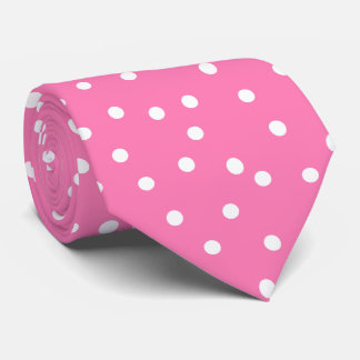 Chic Pink White Polka Dots Groom Gift   Neck Tie
