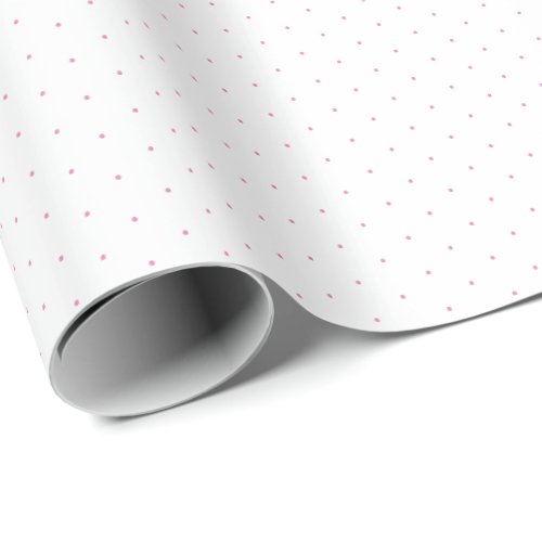 Chic pink white tiny polka dots pattern gift  wrapping paper