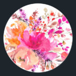 Chic Pink White Watercolor Floral Elegant Wedding Classic Round Sticker<br><div class="desc">Add a touch of timeless elegance to your wedding with this chic pink and white watercolor floral sticker. The delicate floral design, paired with soft watercolor brushstrokes, creates a romantic and sophisticated feel. Perfect for sealing invitations, decorating favors, or adding a personalized detail to your big day. This classic round...</div>