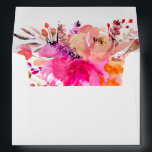 Chic Pink White Watercolor Floral Elegant Wedding Envelope<br><div class="desc">Modern Chic Pink Watercolor Floral Elegant Wedding Envelope with White Background</div>
