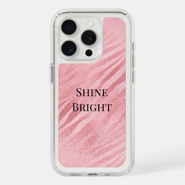 Chic Pink Zebra Animal Print Speck iPhone Case (Front (White Titanium))