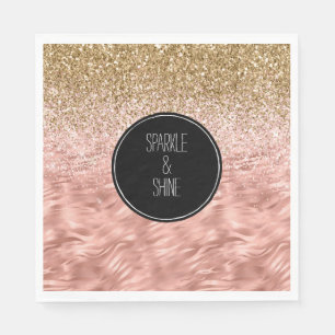 Chic Pink Zebra Print Glitz Napkins