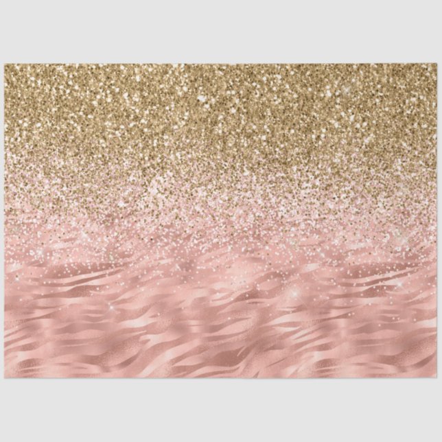 Chic Pink Zebra Print Glitz Tissue Paper (Front)