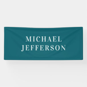 Chic Plain Dark Teal Color Personalized Custom Banner