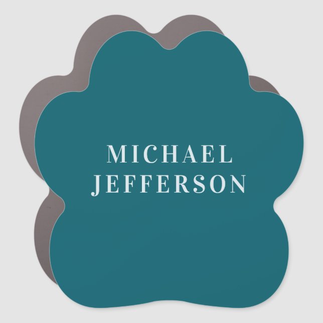 Chic Plain Dark Teal Color Personalized Custom Car Magnet (Front)