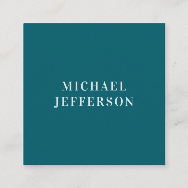 Chic Plain Dark Teal Color Personalized Custom Enclosure Card (Front)