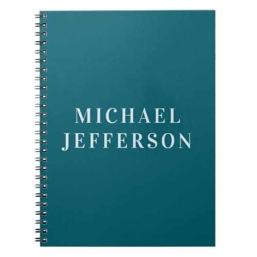 Chic Plain Dark Teal Color Personalized Custom Notebook