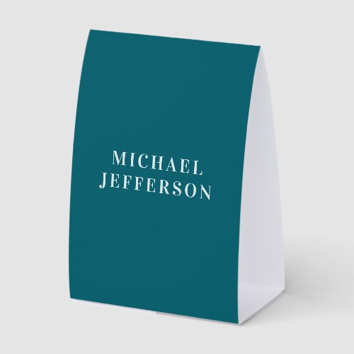 Chic Plain Dark Teal Color Personalized Custom Paper Table Tent