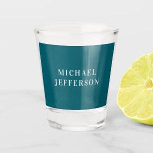 Chic Plain Dark Teal Color Personalized Custom Shot Glass