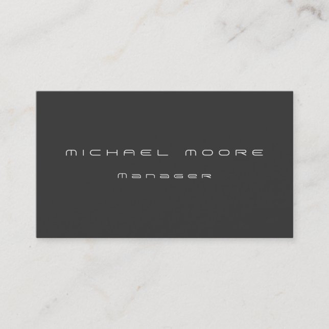 Chic Plain Gray Manager Business Card (Front)