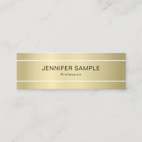 Chic Plain Modern Professional Elegant Gold Look Mini Business Card