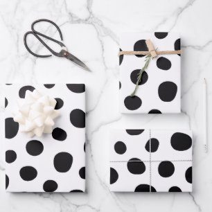 Chic Playful Energy Dalmatian Spot Pattern Wrapping Paper Sheets