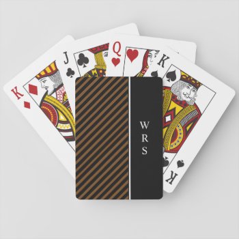 Chic Playing Cards_stripes//monogram  Diy Playing Cards by GiftMePlease at Zazzle