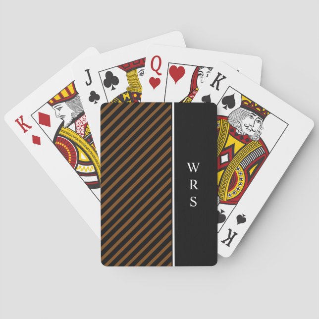 CHIC PLAYING CARDS_STRIPES//MONOGRAM  DIY POKER CARDS (Back)