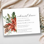 Chic Poinsettia Pine Cone Rehearsal Dinner Invite<br><div class="desc">If you need any further customisation please feel free to message me on yellowfebstudio@gmail.com.</div>