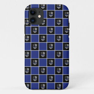 Chic Police Officer Thin Blue Line Badge Pattern iPhone 11 Case