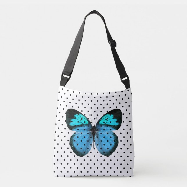 Chic Polka Dot Butterfly Cross Body Bag (Front)
